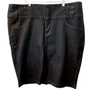 TORRID Dark Blue Denim Pencil Knee-Length Jean Skirt With Pockets Size 20